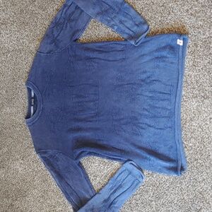 Scotch & Soda Sweater Men's Blue Cableknit Crewneck Size L
